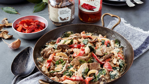 Pork, Porcini & Lentil Stroganoff