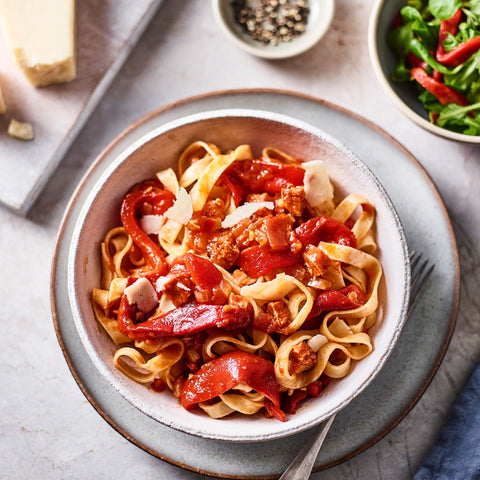 Spicy Chorizo Peperonata Pasta