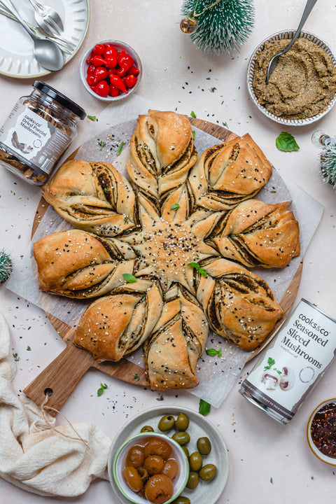 Mushroom and Olive Tapenade Star Bread